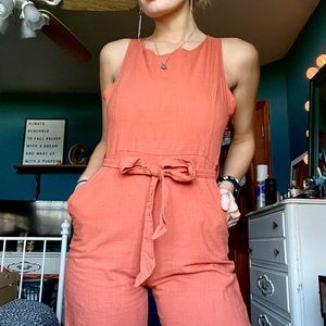 Burnt orange cropped jumpsuit